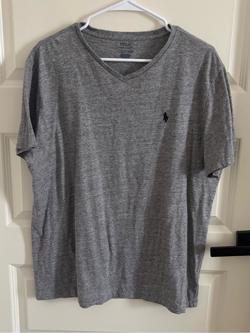 Polo by Ralph Lauren Men’s Heather Gray V-Neck Short Sleeve Tee